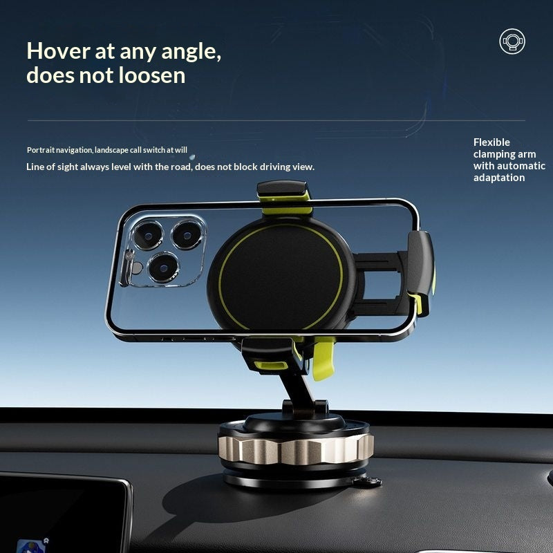 Vacuum-Suction Car Navigation Bracket With Anti-Shake Magnetic Attachment