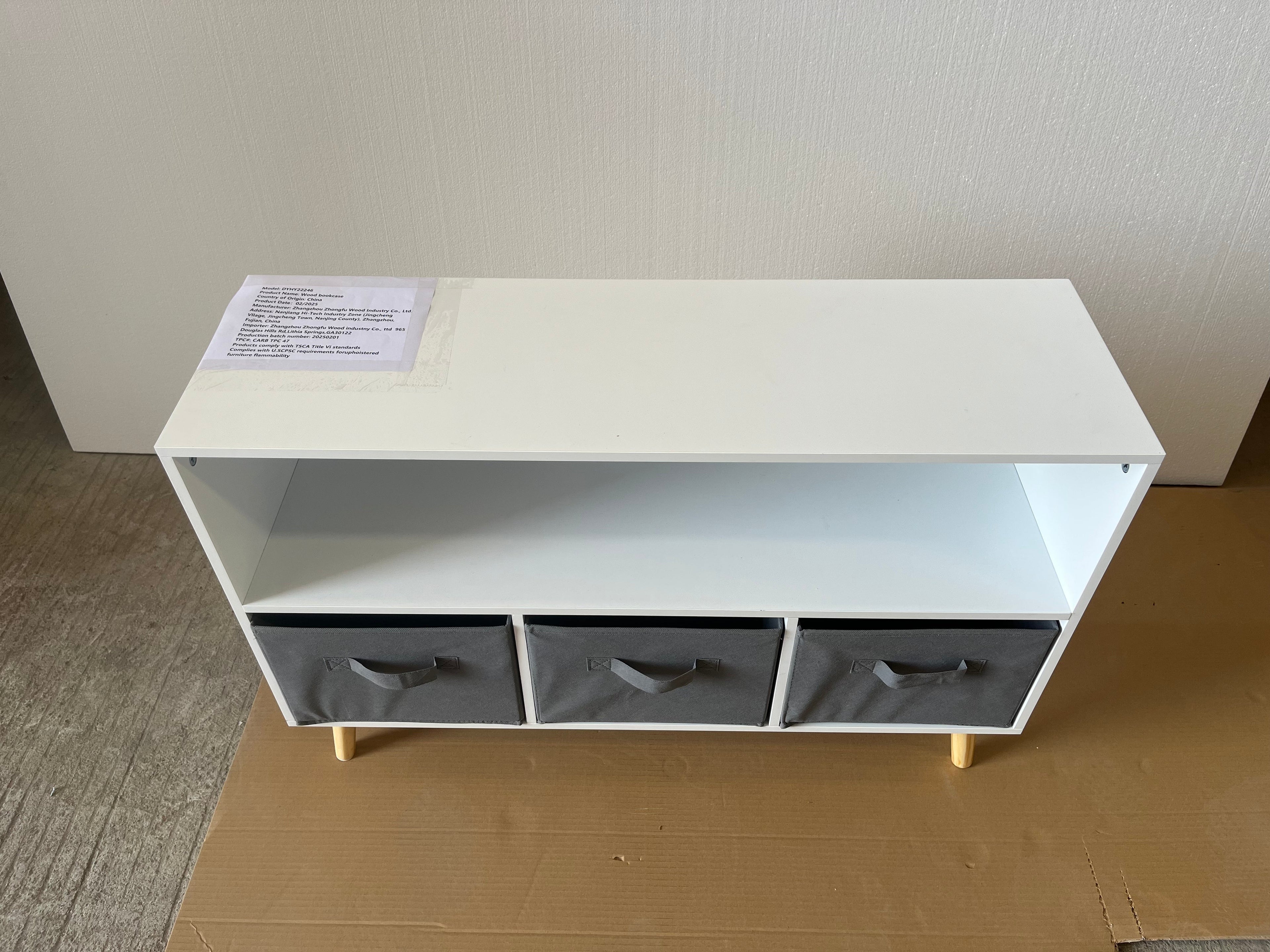 Kids Bookcase With Collapsible Fabric Drawers