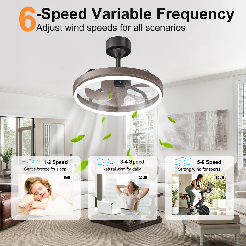 20.5" Rustic Ceiling Fan with Remote Control