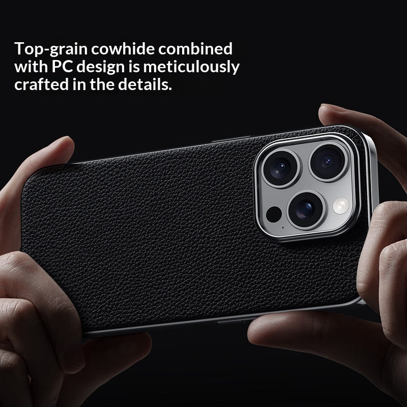 Versatile, High-end Metal-lens Leather Phone Case