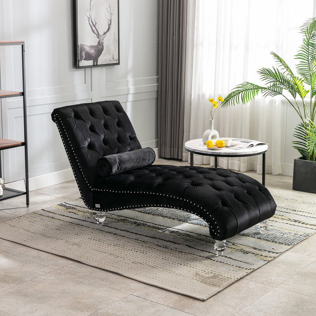 Velvet Chaise Lounge Indoor - Button-Tufted Upholstered Chair