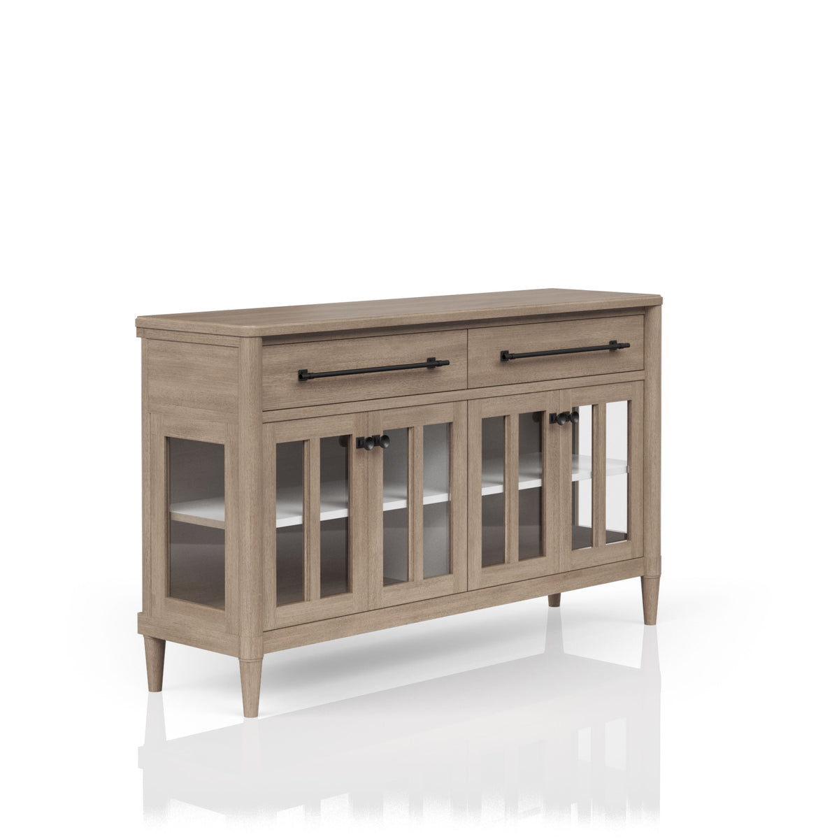 Power Raedy Buffet with Glass Cabinet Doors