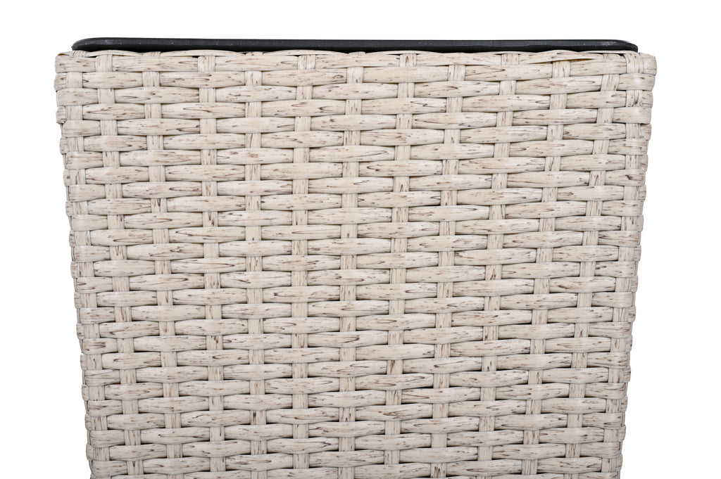Outdoor PE Wicker Flower Pots, 2-Pcs Set