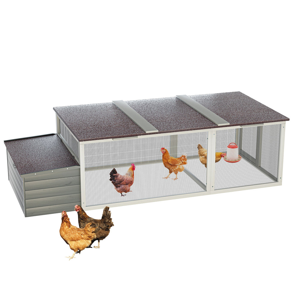 Large Wooden Chicken Coop with Nesting Box