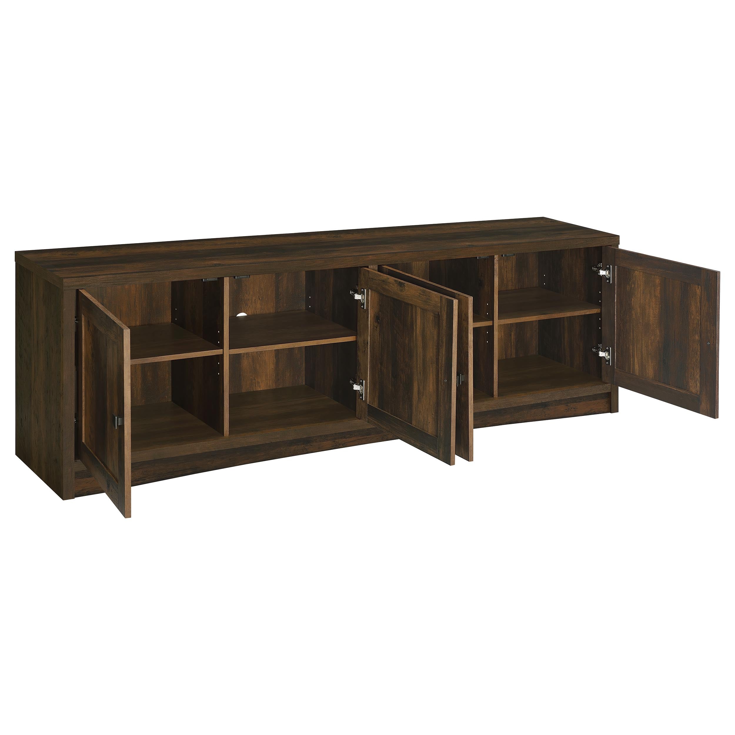 Lunetta Dark Pine 4-Door Engineered Wood TV Stand