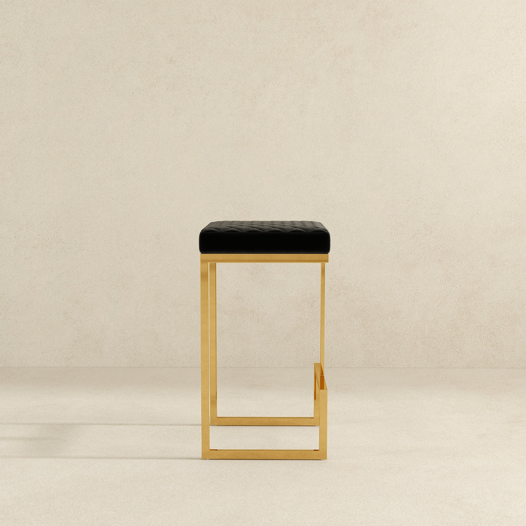 Joel Mid Century Modern Luxury Upholstered Stool