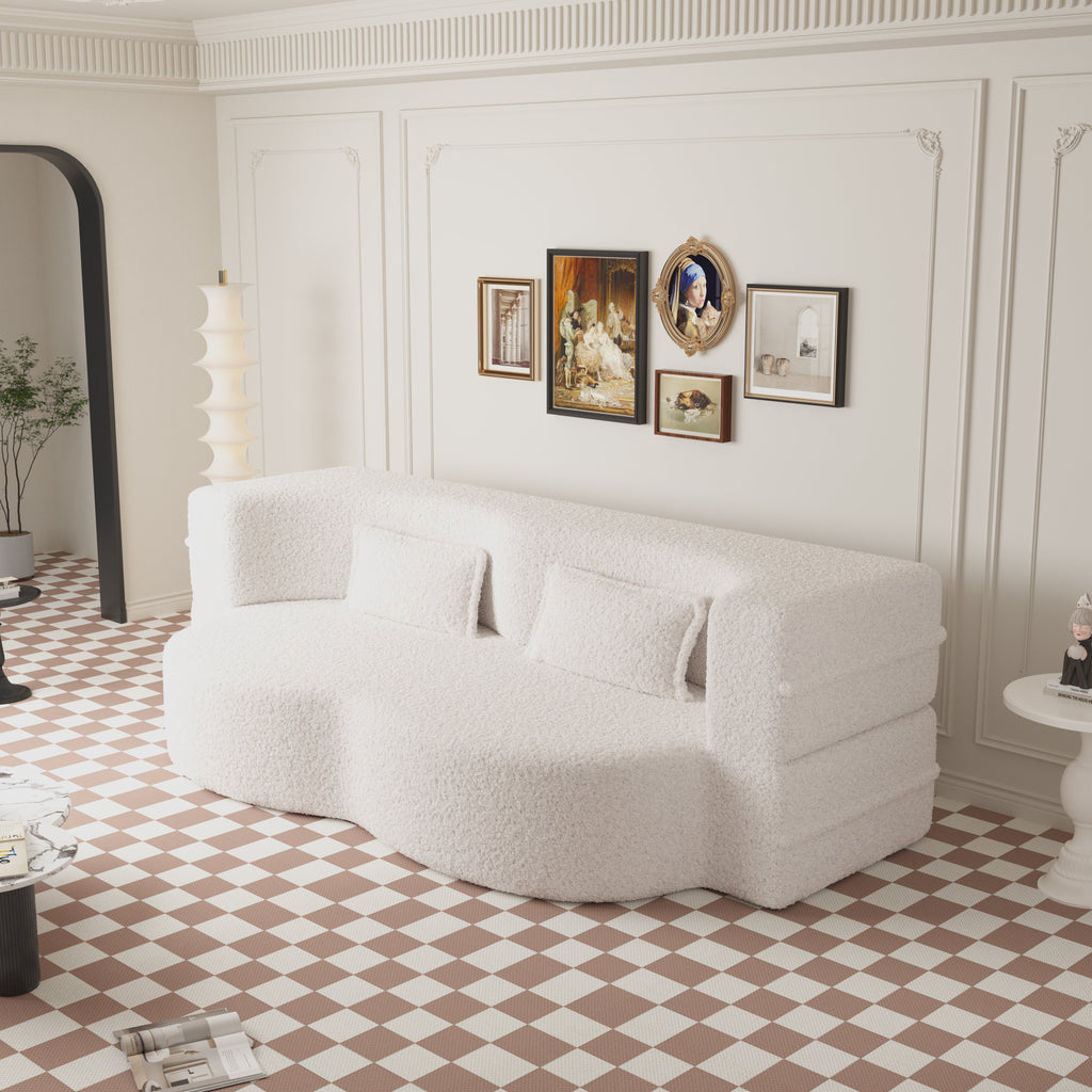 Modern Floor Sofa with 2 Pillows