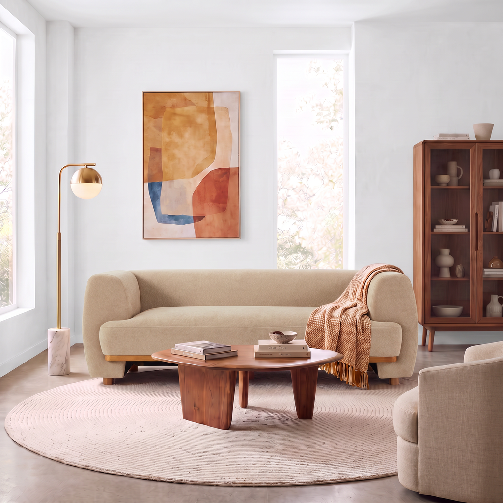 Flow 79 in. Modern Upholstered Velvet Sofa