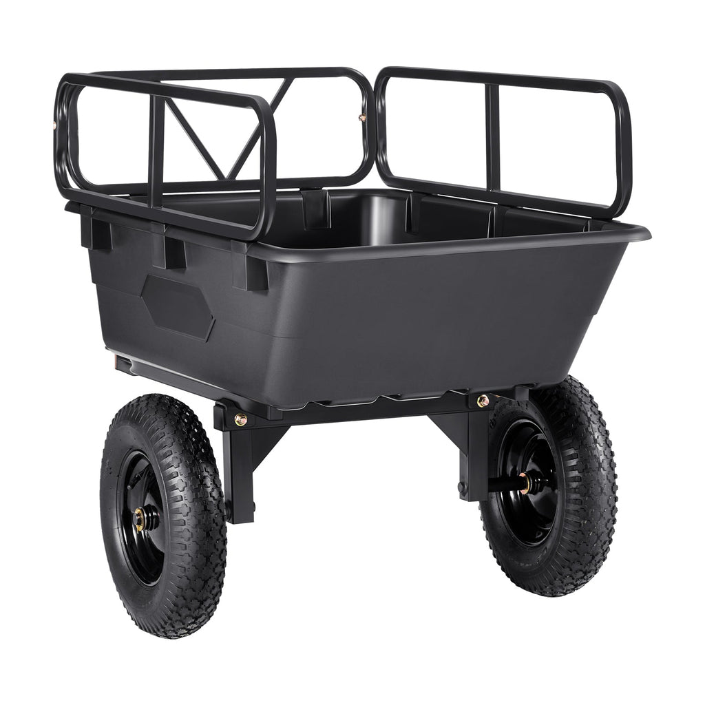 Dump Trailer 500 lbs 10 Cu. Ft Tow Behind Plastic Garden ATV Trailer Cart