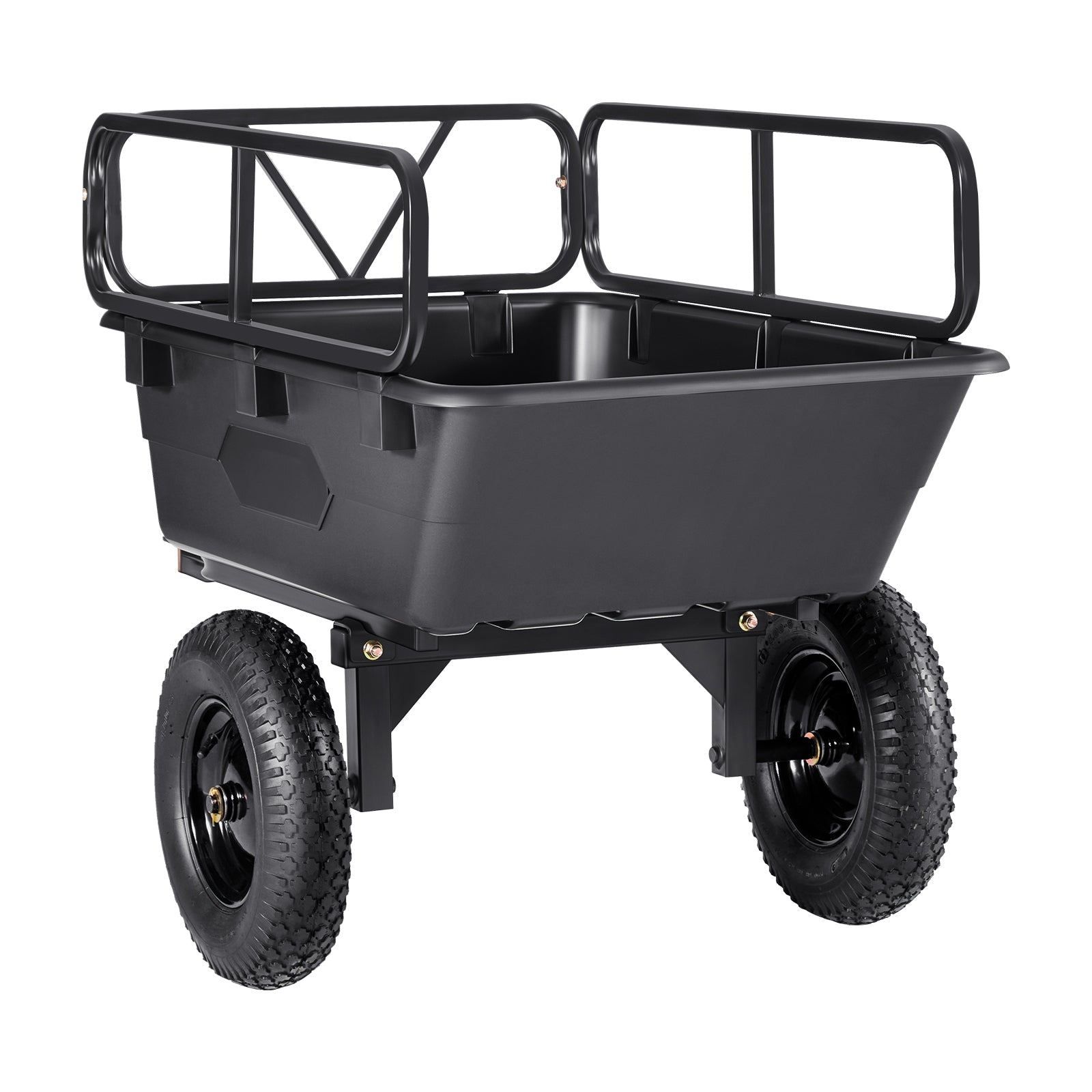 Dump Trailer 500 lbs 10 Cu. Ft Tow Behind Plastic Garden ATV Trailer Cart