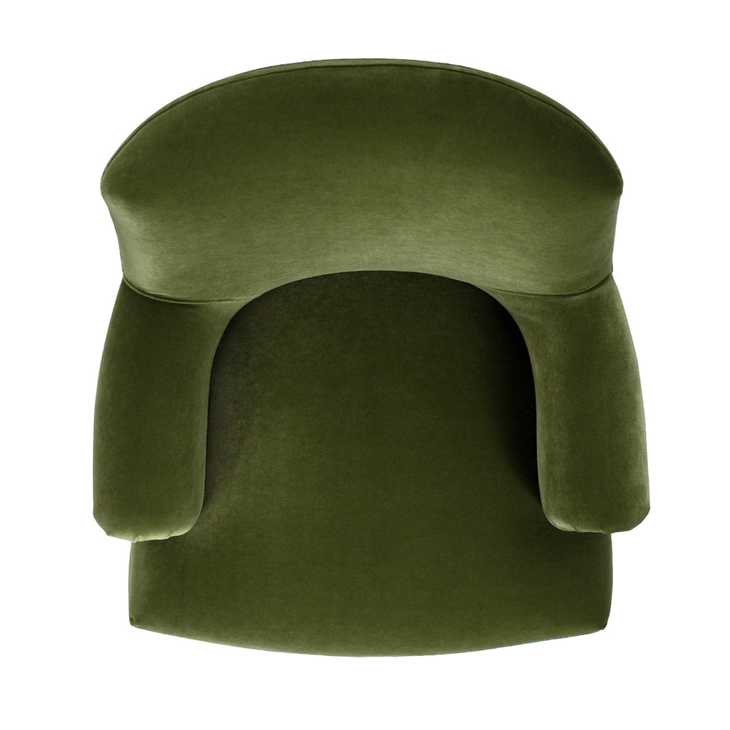 Eloise 30" Pleated Sock Arm Accent Armchair, Olive