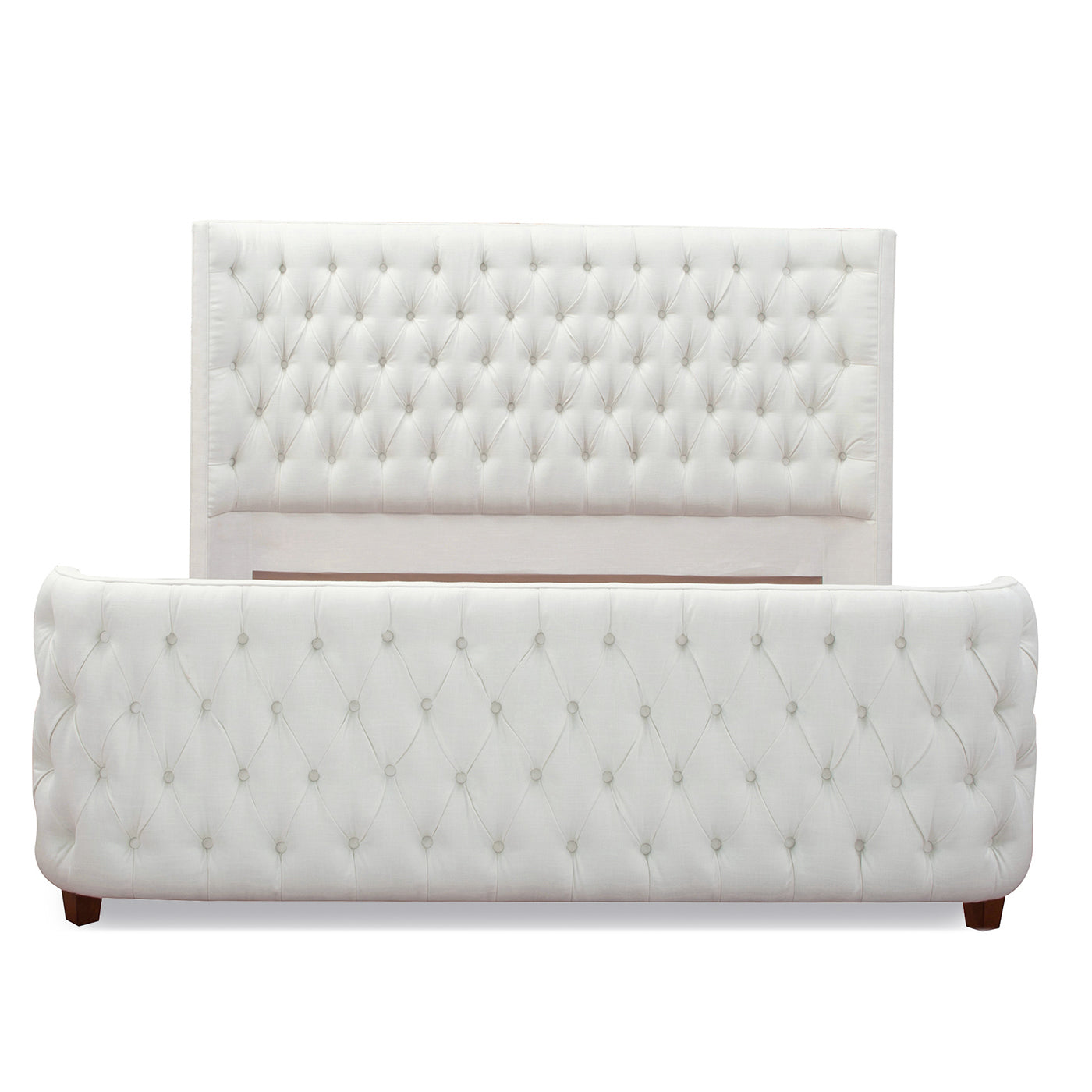 Brooklyn King Tufted Panel Bed Headboard and Footboard Set, Antique