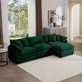 Corduroy 3-Seater Sofa with Ottoman