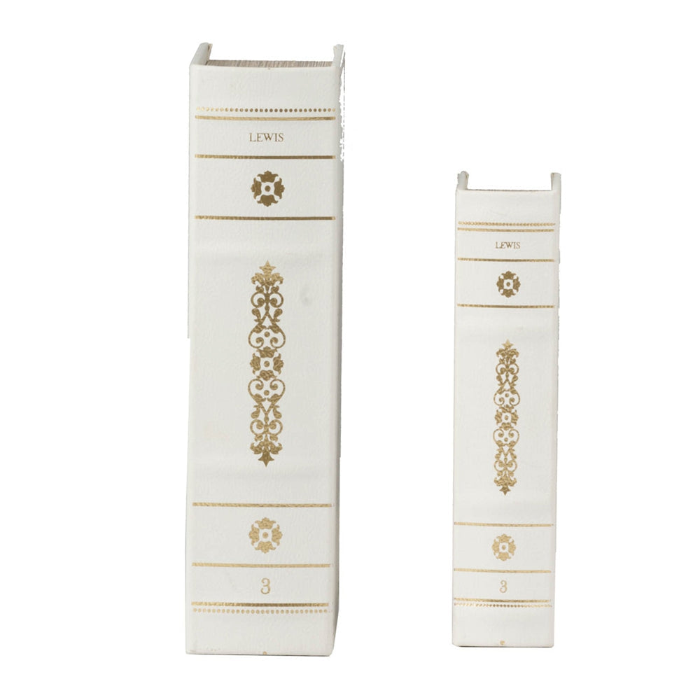 Set of 2 Botanical Green and White Book Boxes