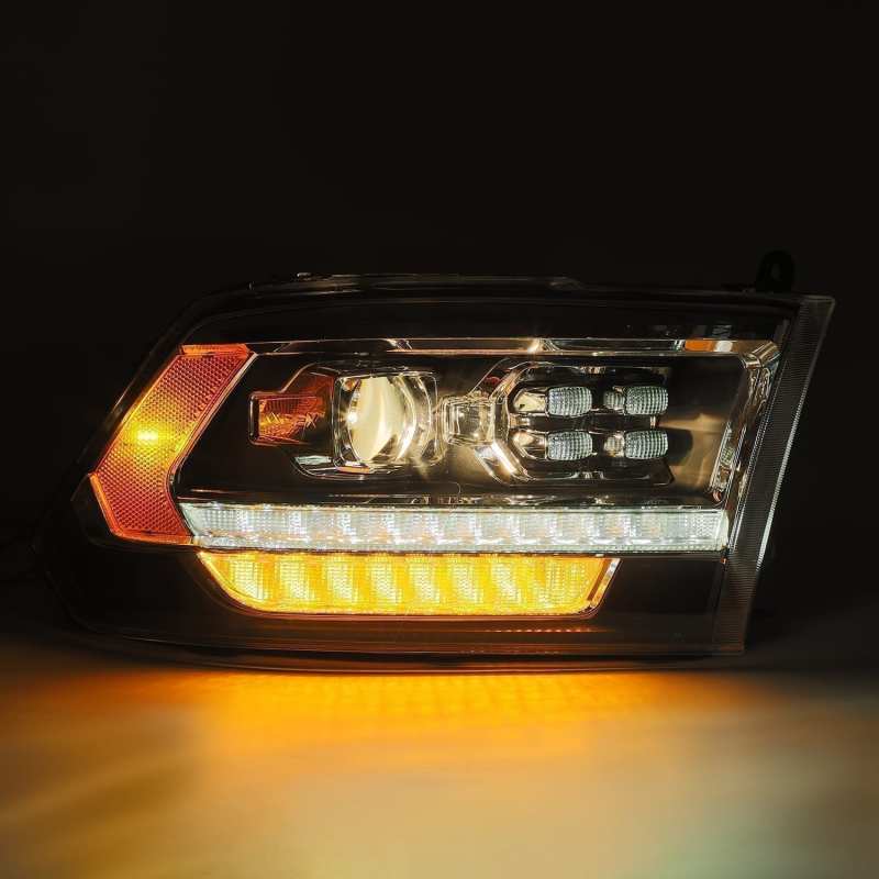 AlphaRex 09-18 Dodge Ram 2500HD LUXX LED Proj Headlights Plank Style Black w/Seq Signal/Smoked DRL 880520 *Discontinued