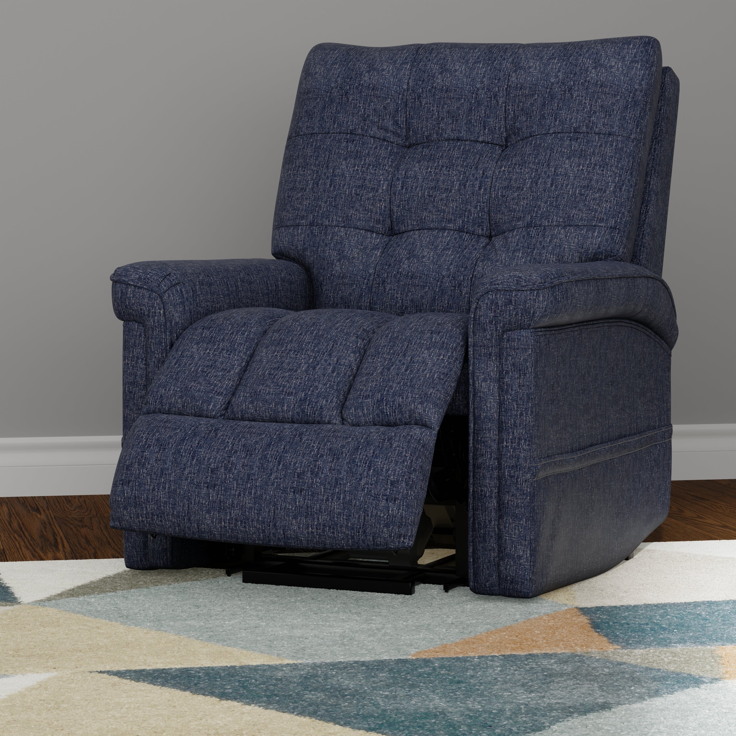 Velour Power Lift Chair in Lugano Indigo