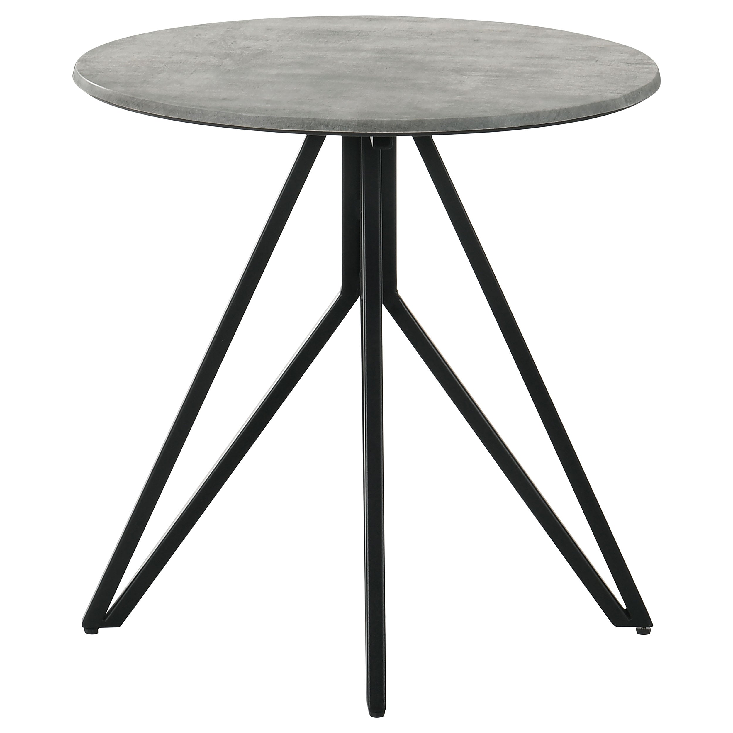Hadi Cement and Gunmetal Round End Table