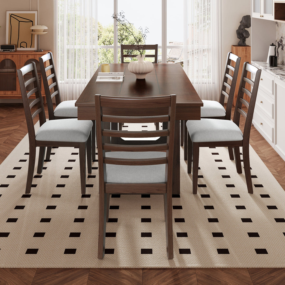 7-Piece Extendable Dining Table Set