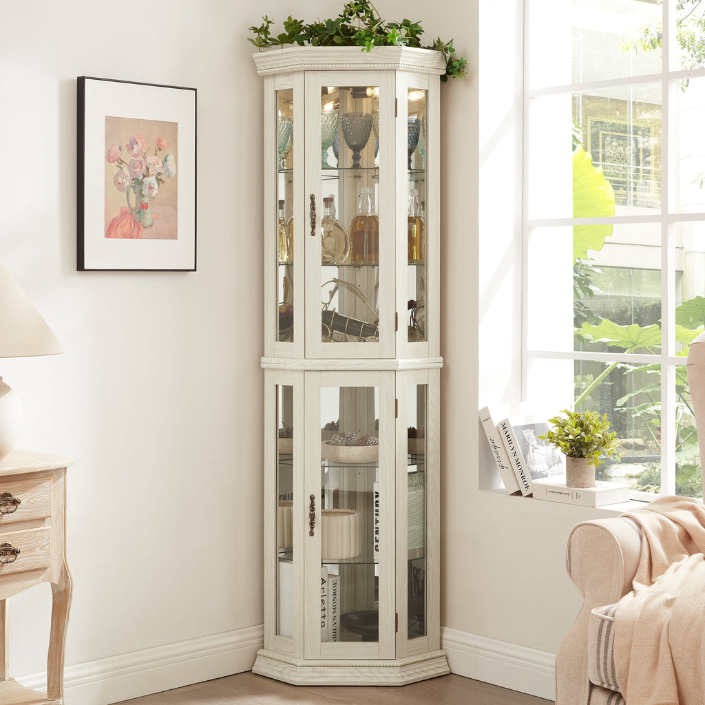 Lighted Corner Curio Cabinet