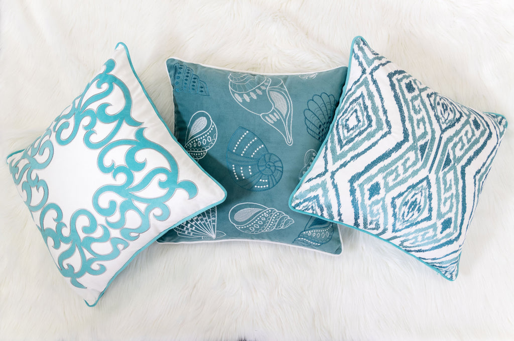 Blue and Spa Seashells Pillowcase
