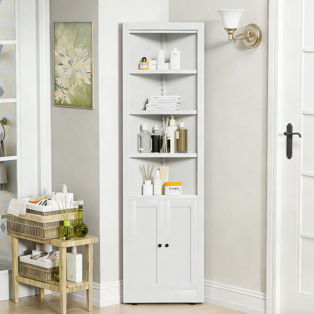 71" Tall Corner Storage Cabinet