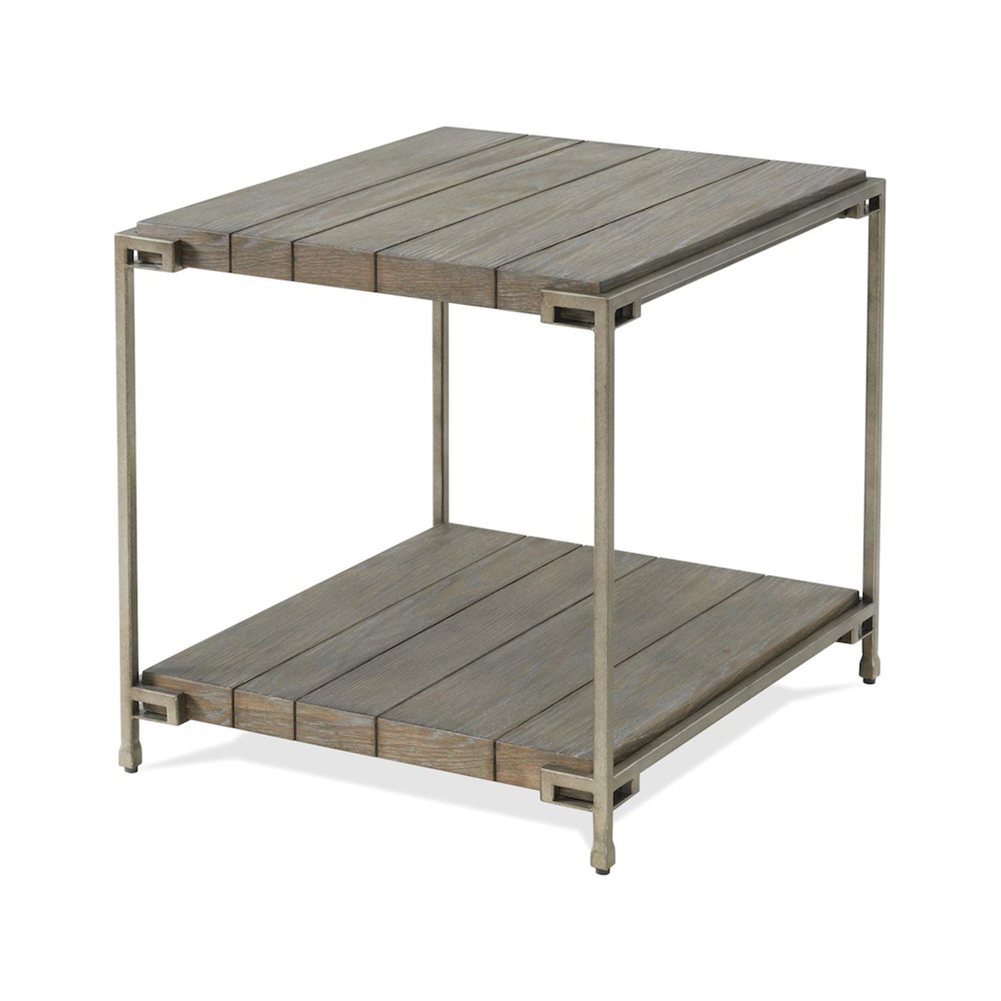 Corbeta 3-Piece Metal Frame Wood Living Room Coffee Table and 2 End Tables Set