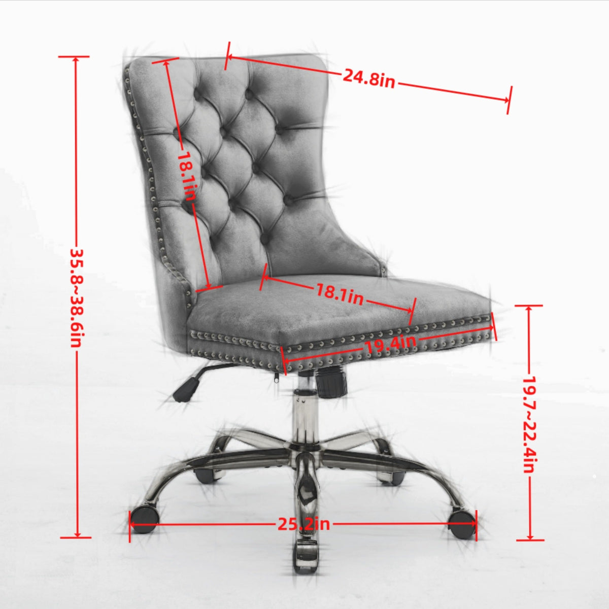 A&A Furniture Modern Velvet Upholstered Office Chair - Purple