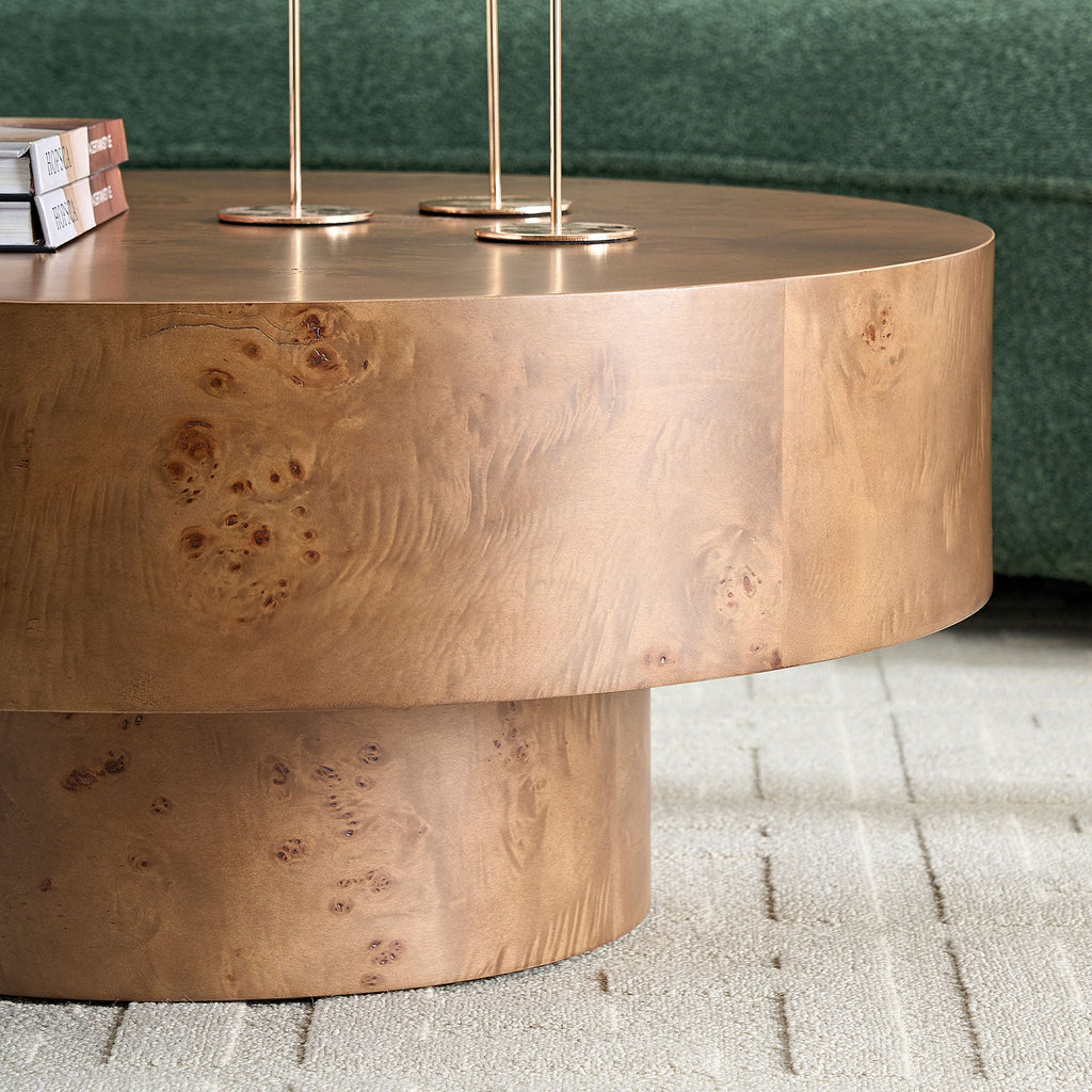 Burl Wood Veneer Coffee Table - 31.49'' Essentials
