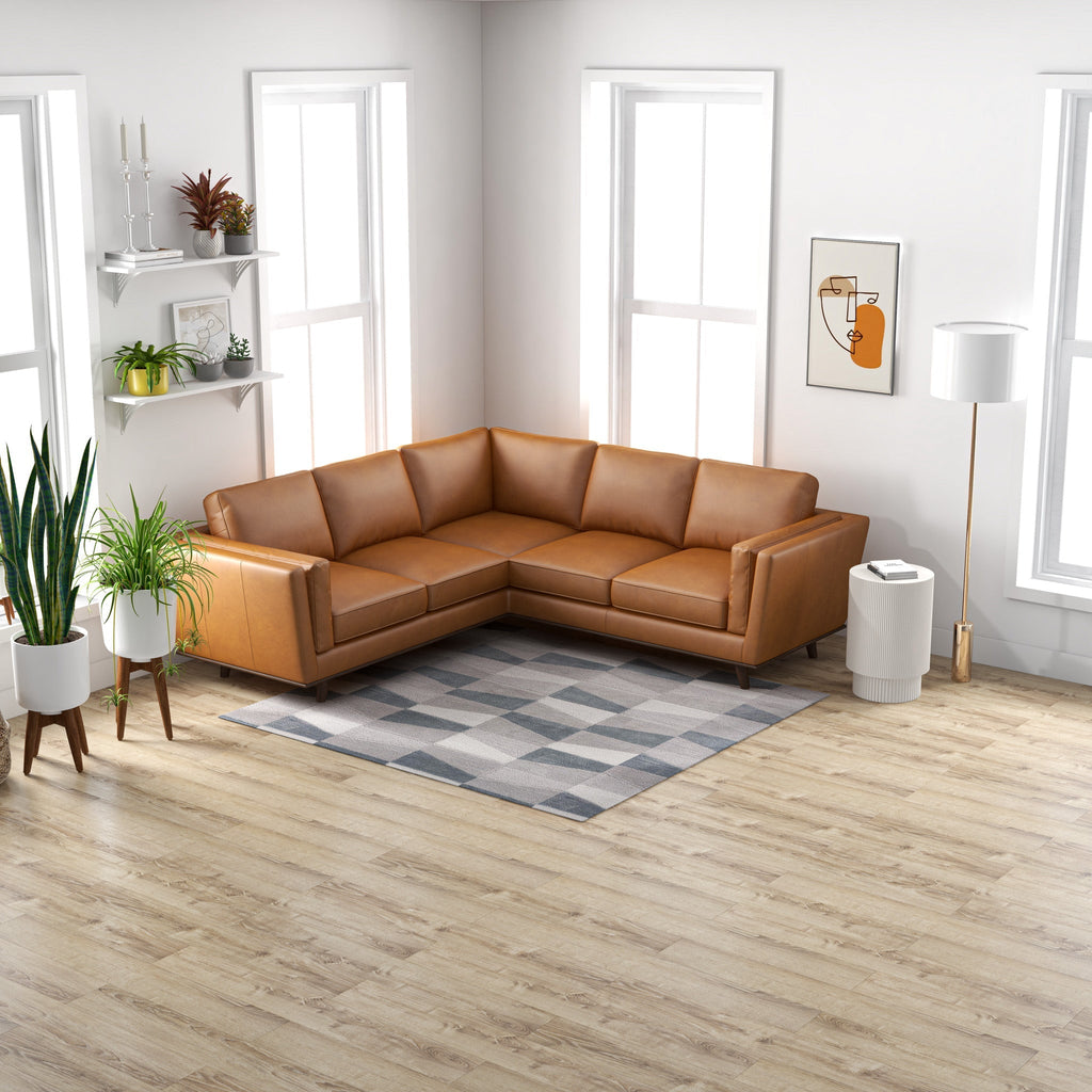 Erman Leather Sectional Sofa