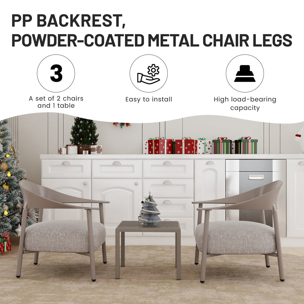 Summer Modern 2-Piece Accent Chair Set with Coffee Table