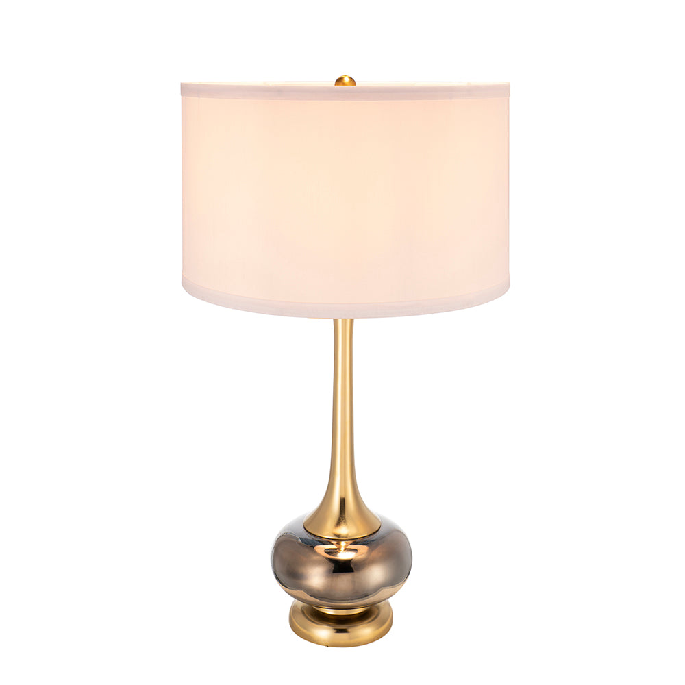 D15x29" Table Lamp with Glass Drum