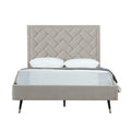 Crosby Upholstered Velvet Full Bed in Greige