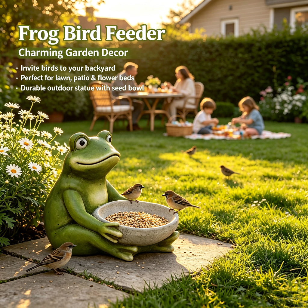 15'' Moss Frog Sculpture