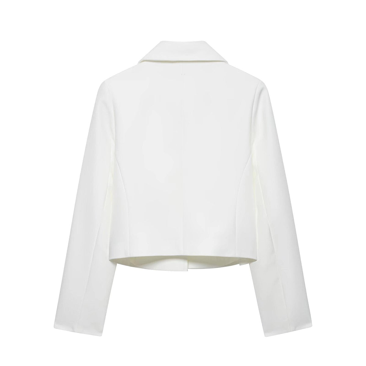 Womens Short Double-breasted Blazer With Shoulder Pads
