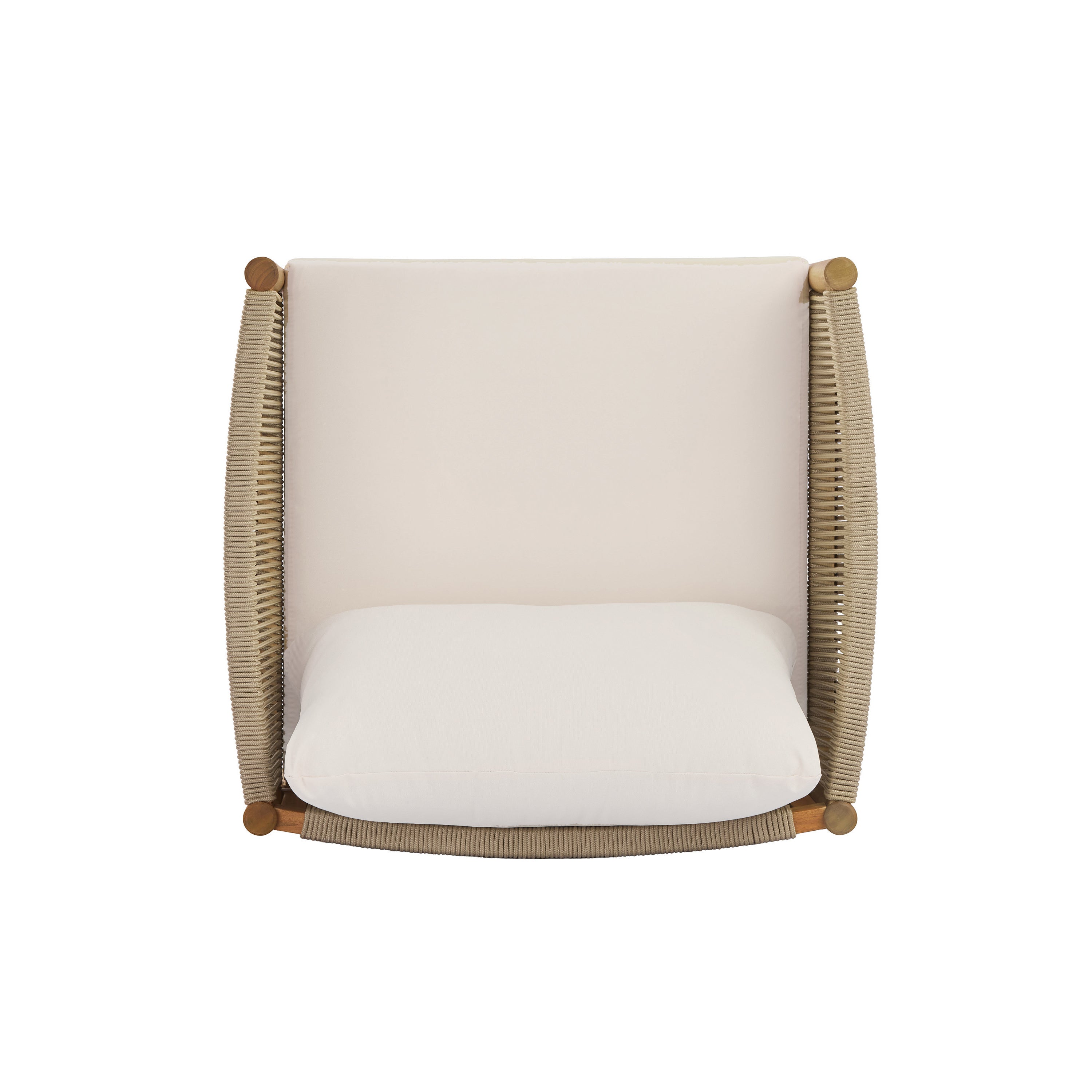 Outdoor Club Chair with Acacia Wood Frame in Teak Look