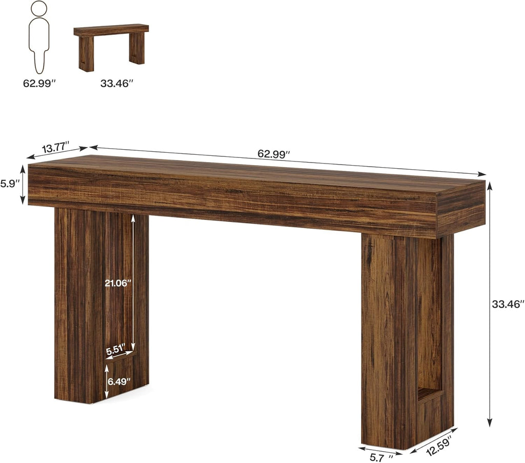 63" Long Farmhouse Console Table