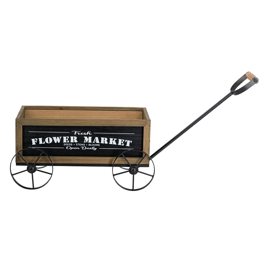 Rustic Wooden Wagon Planter