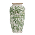 Ceramic Accent Vase With Floral Patterns