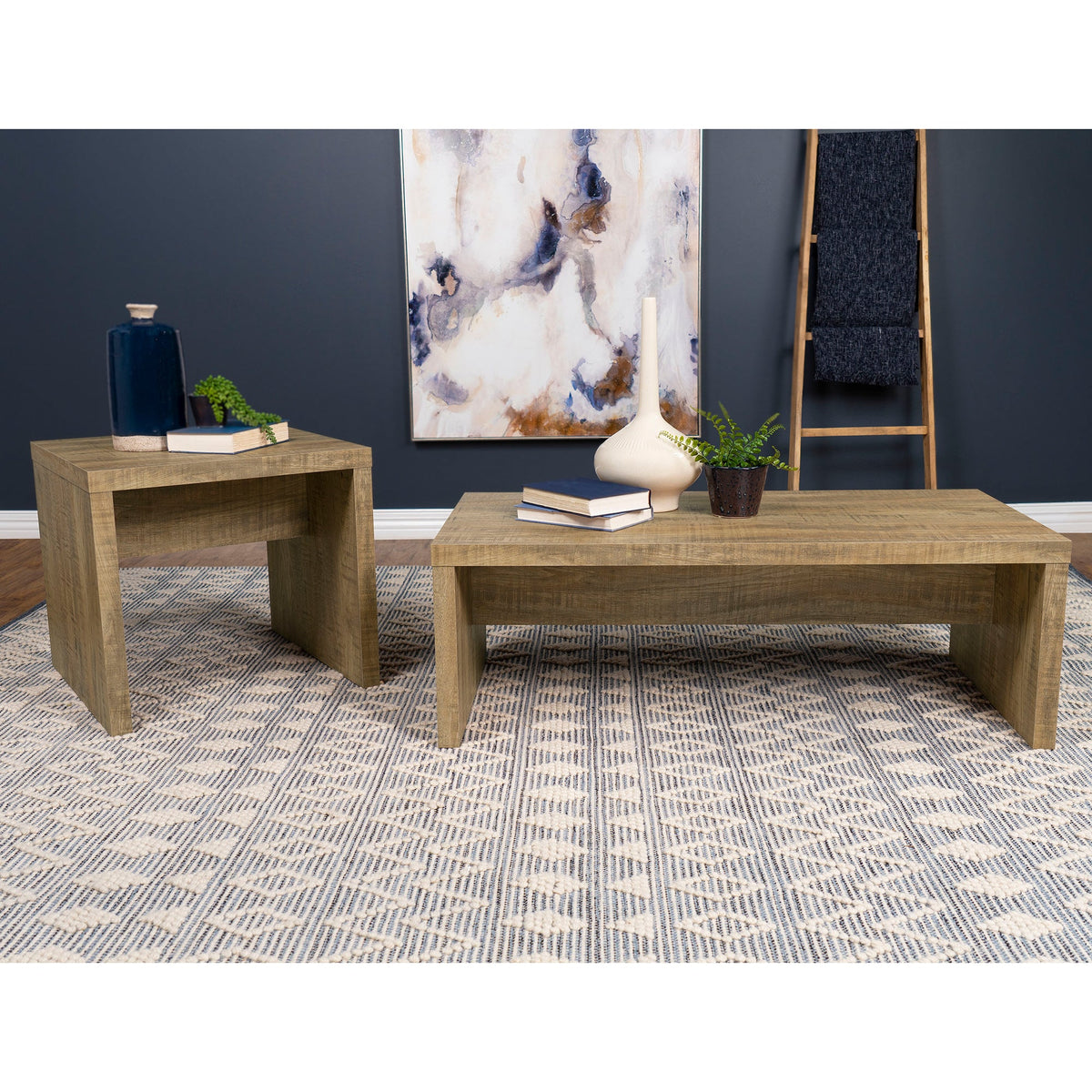 Brianna Mango 2-Piece Rectangular Coffee and End Table Set