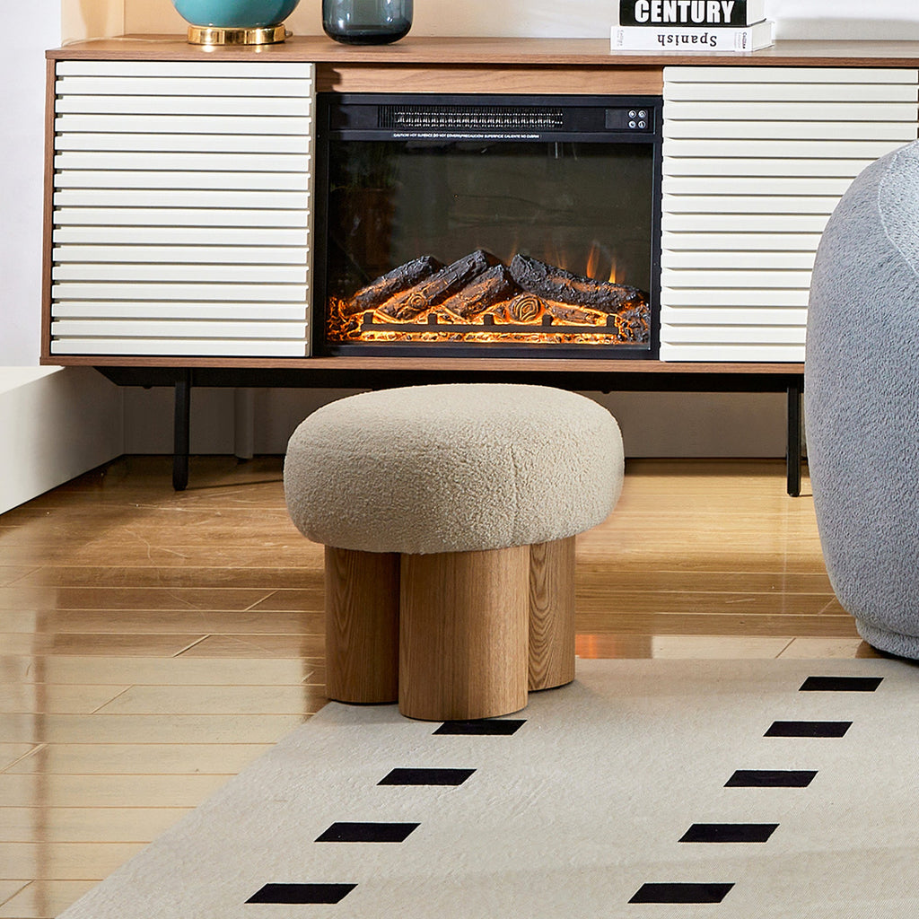 W8017-1 Mushroom Stool with Grieg Plush Cushion