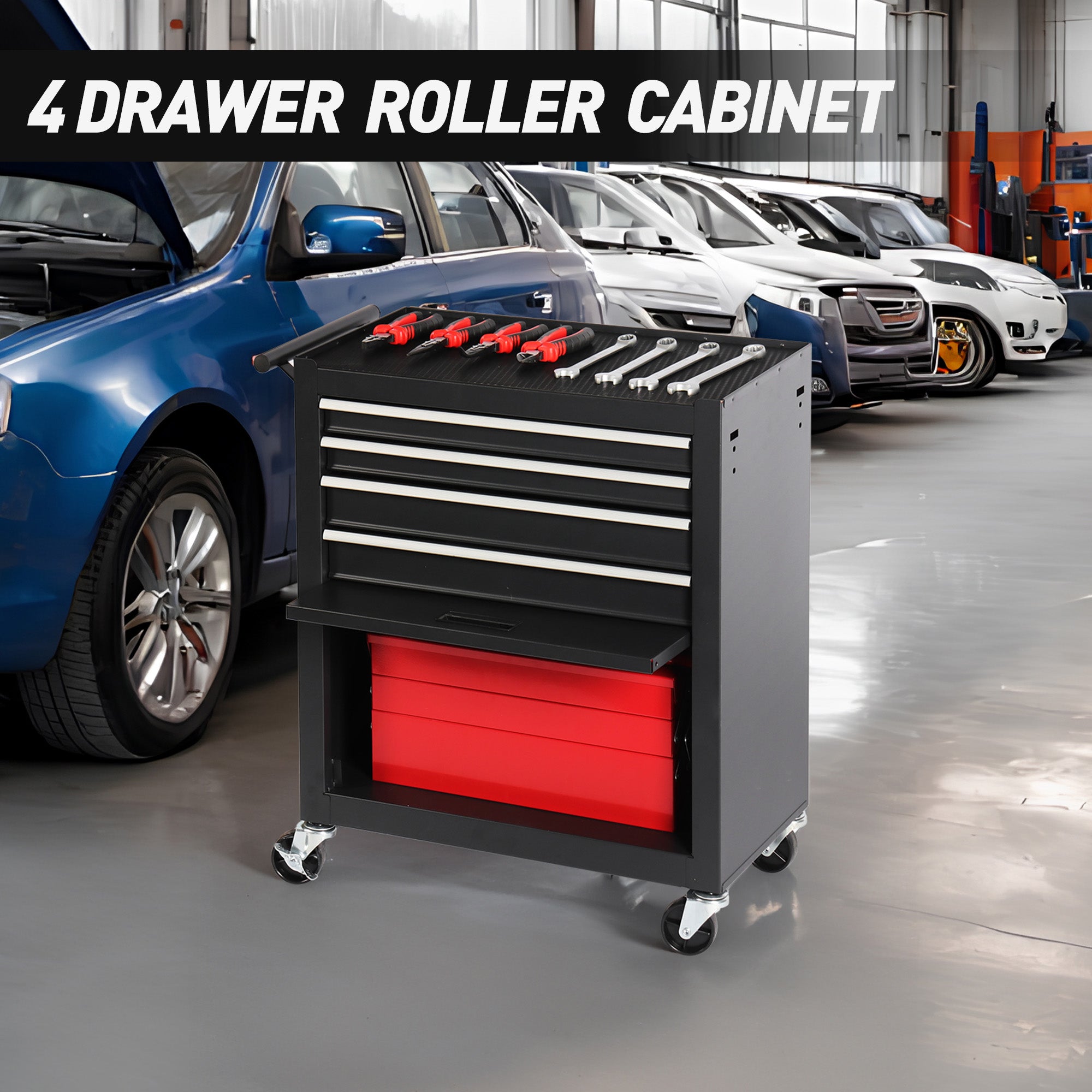 4-Drawer Rolling Tool Chest with Wheels