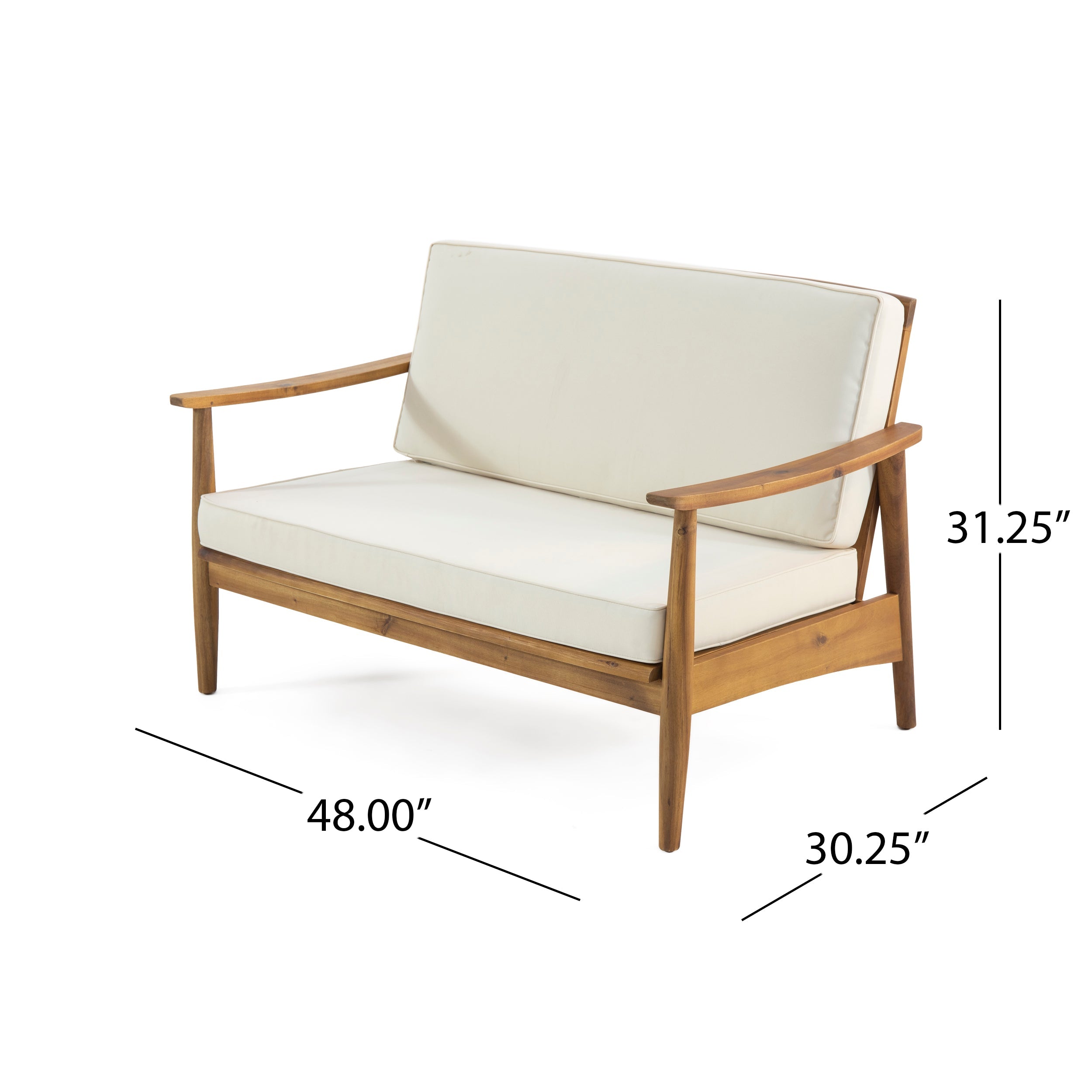 Patio Loveseat and Coffee Table Set with Cushions