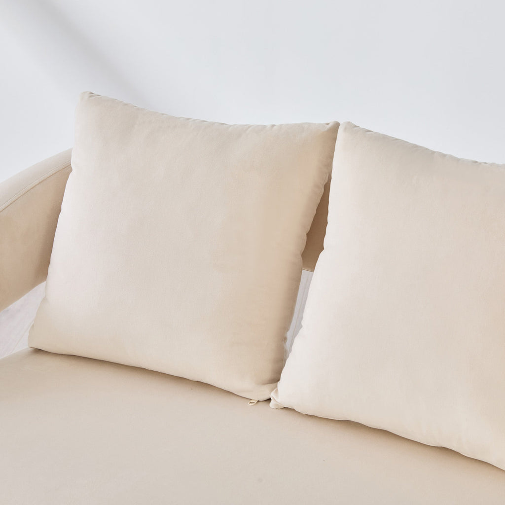 Modern Upholstered Velvet Loveseat Settee with 3 Pillows