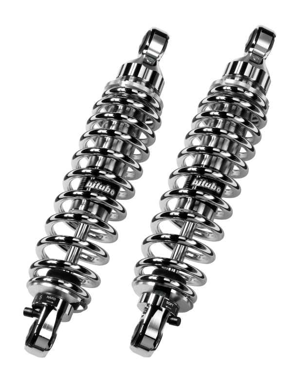 Bitubo Suspension Bitubo WME0 Twinshocks Adjustable: Spring Preload, Rebound, Length 411mm, Chrome Edition H0011WME03