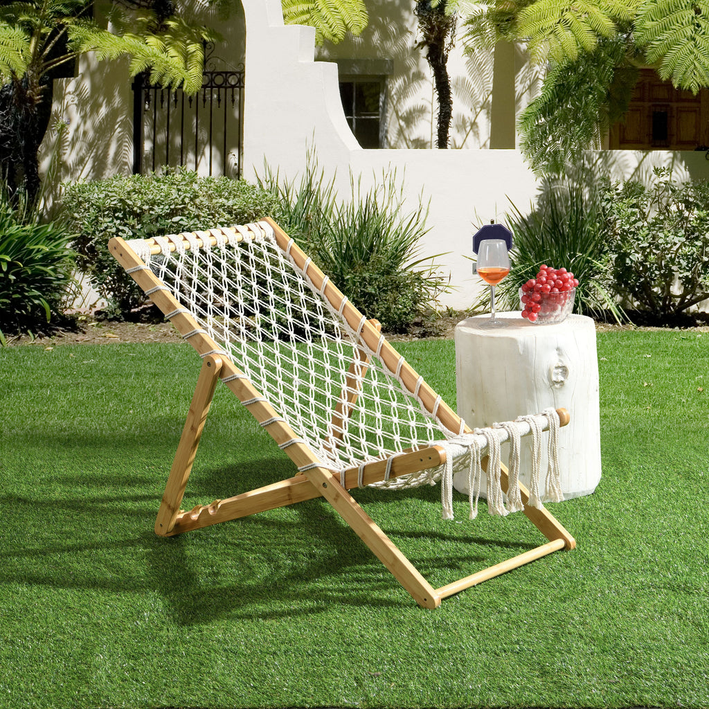 Set of 2 Weaving Chairs with Handwoven Rope