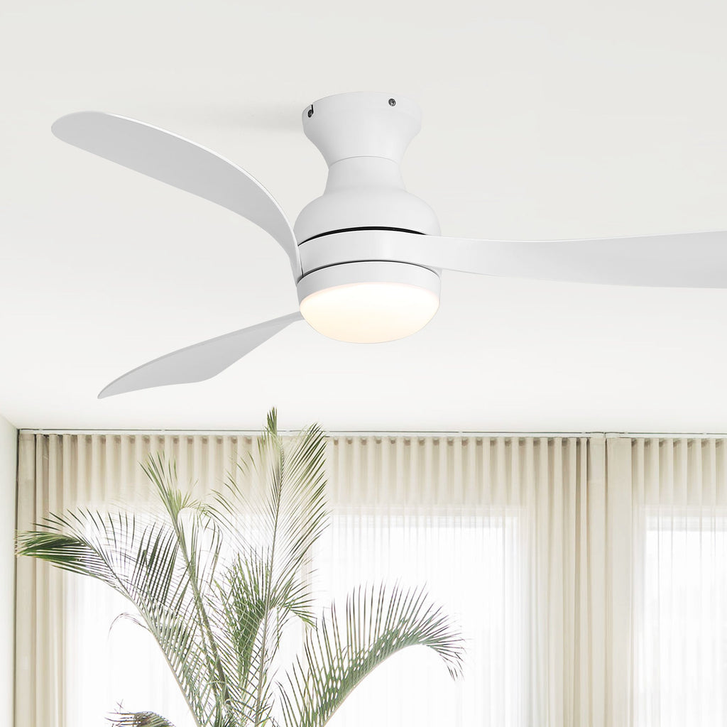 52" Low Profile Ceiling Fan with Lights, Quiet Reversible DC Motor