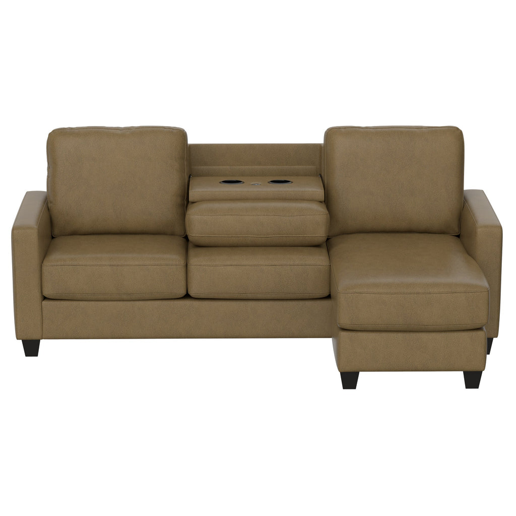 Brown 2-Piece Sofa with Chaise