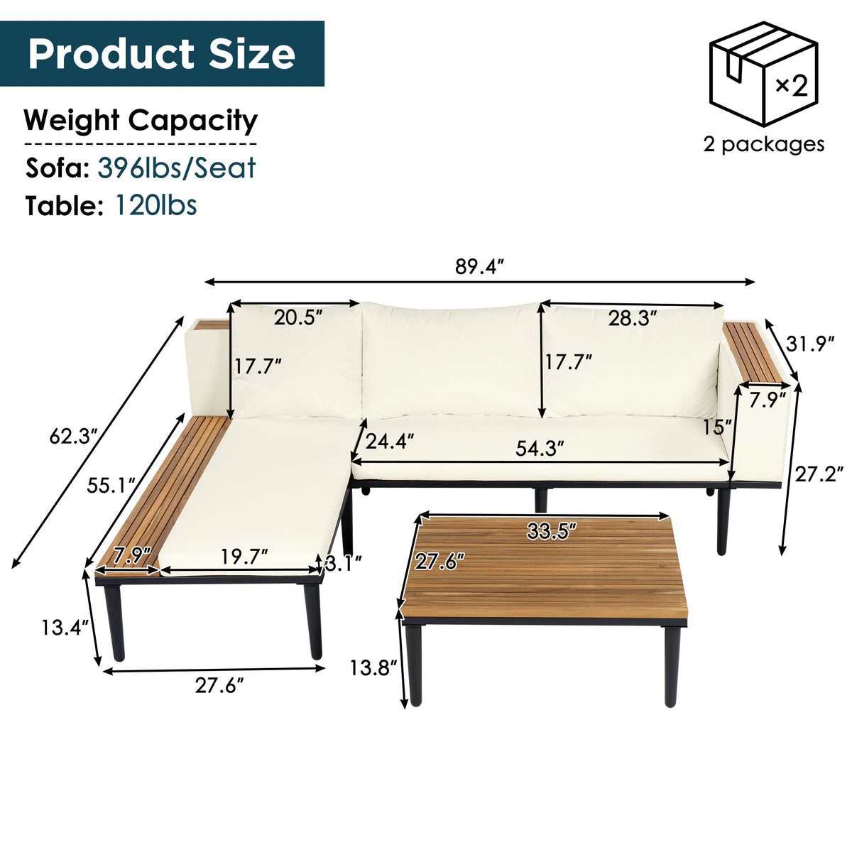 Luxury Patio Furniture Set with Removable Cushions