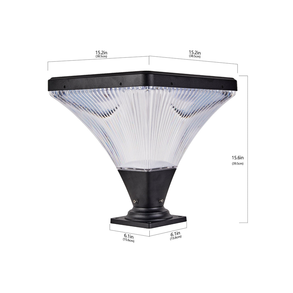 15" Black Outdoor Post Light