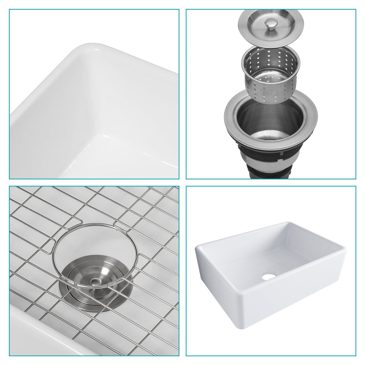 28" Ceramic Kitchen Sink